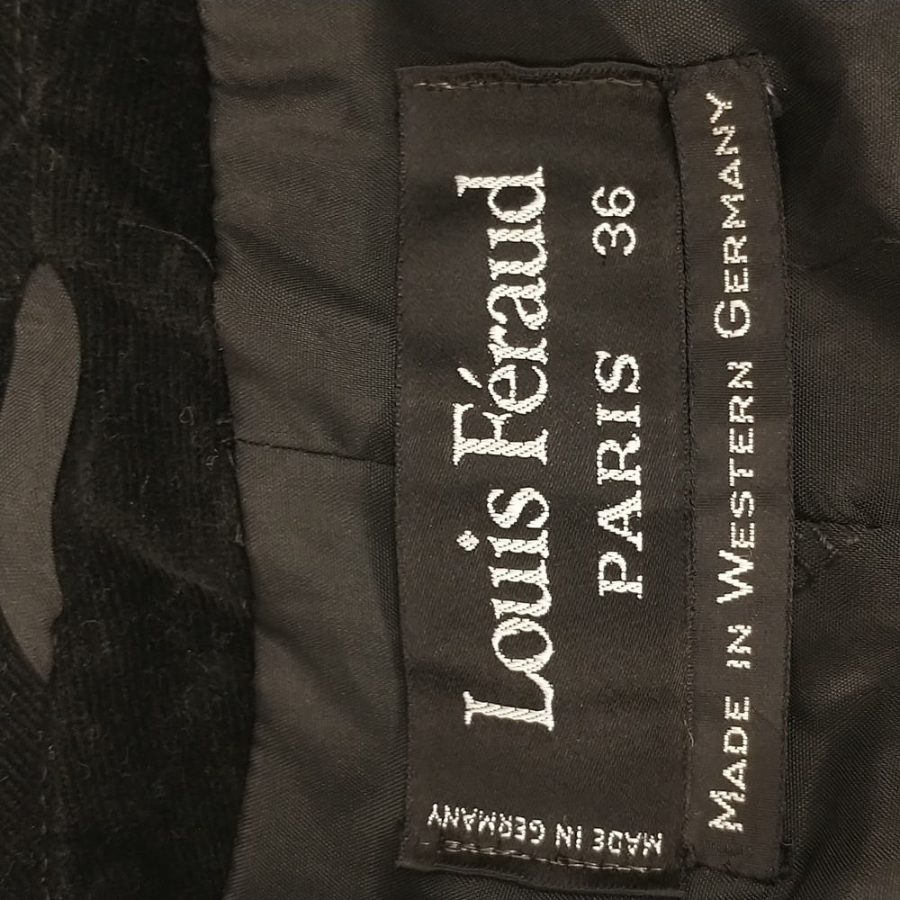 Vintage Designer Black Jacket Louis Feraud Paris Tailored Velvet Fitted Short - Picture 5 of 16